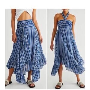 Free People Skirt Dress One Giselle Convertible Stripe Blue White Size Medium
